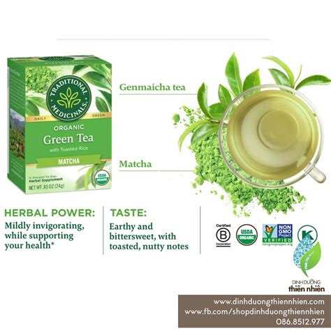 Trà Xanh Matcha Hữu Cơ Traditional Medicinals Organic Green Tea Matcha