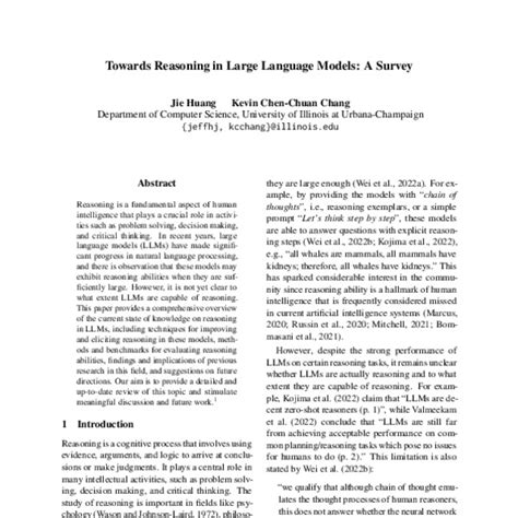 Towards Reasoning In Large Language Models A Survey Acl Anthology