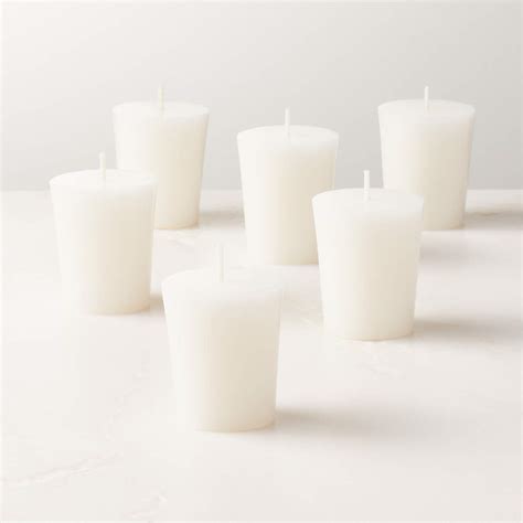 Modern White Votive Candles Set Of 6 Reviews Cb2