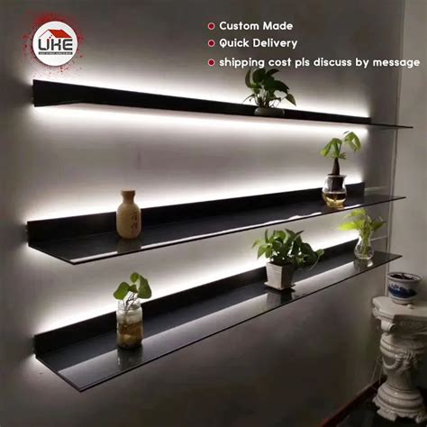 Italy Minimalist Wall Mounted Led Light Display Shelf L Shape For