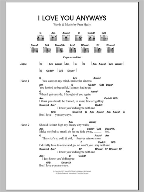 I Love You Anyways By Travis Guitar Chords Lyrics Guitar Instructor