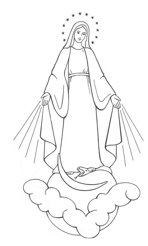 Imagem Nossa Senhora Para Colorir Jesus Drawings Catholic Coloring