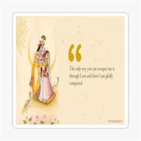 "The only way you can conquer me...Radhe Krishna Love Quote" Sticker by ...