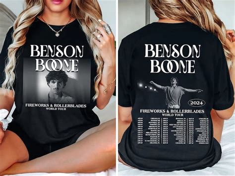 Benson Boone Shirt, Fireworks and Rollerblades World Tour 2024 Shirt ...