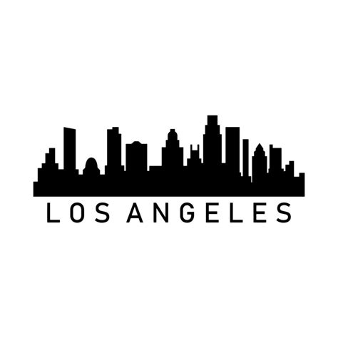 Los Angeles Skyline Silhouette Outline