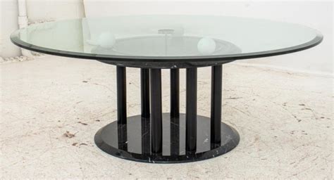 Italian Modern Marble And Glass Revolving Low Table For Sale At 1stdibs