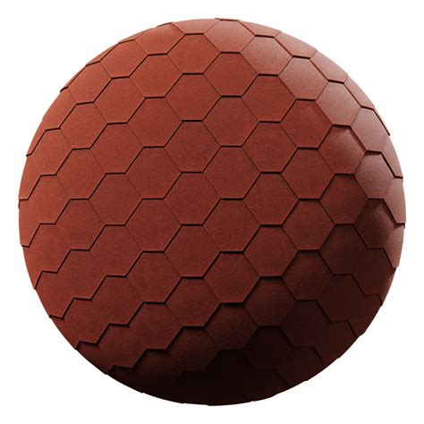 Hexagonal Roof Shingle Texture Red Poliigon