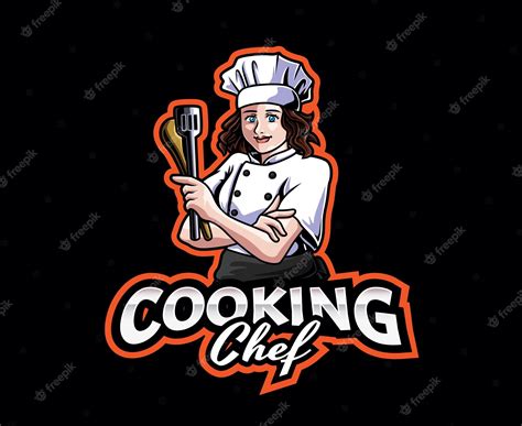 Premium Vector Female Chef Mascot Logo Design