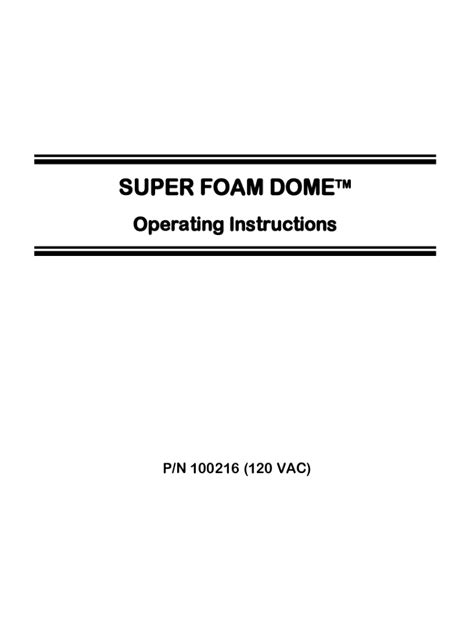 Fillable Online Citc Super Foam Dome Foam Machine B H Fax Email Print