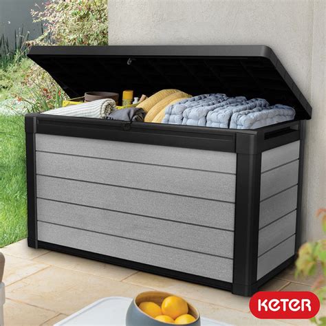 Keter Denali Litre Wood Look Duotech Outdoor Storage Deck Box