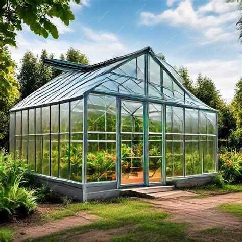 Premium Photo A Glass House With A Glass Roof And A Large Glass House