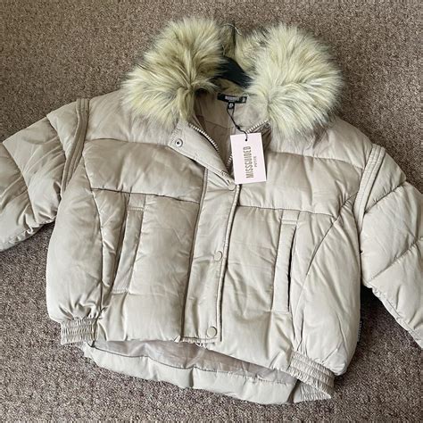 MissGuided Cropped Coat Nude Cream Petite Size 6 Depop