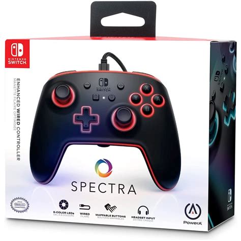 Power A Spectra Rgb Mando Con Cable Negro Para Nintendo Switch