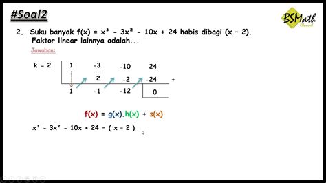 Soal2 Menentukan Faktor Linear Suatu Persamaasn Polinomial YouTube