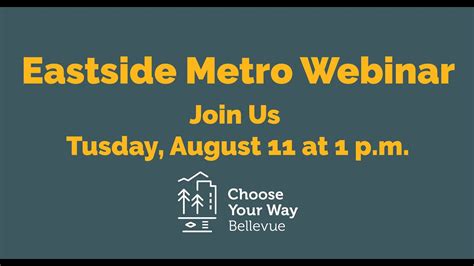 Choose Your Way Bellevue Webinar Eastside Metro Webinar YouTube