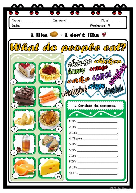 Food English Esl Worksheets Pdf And Doc