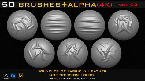 50 Zbrush Brush Alpha 4k Flippednormals