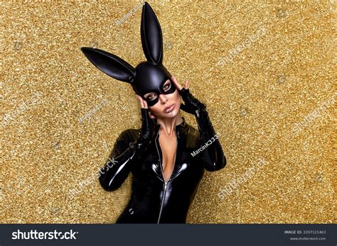 Sexy Blonde Woman Posing Halloween Vinyl Stock Photo 2207121463 Shutterstock