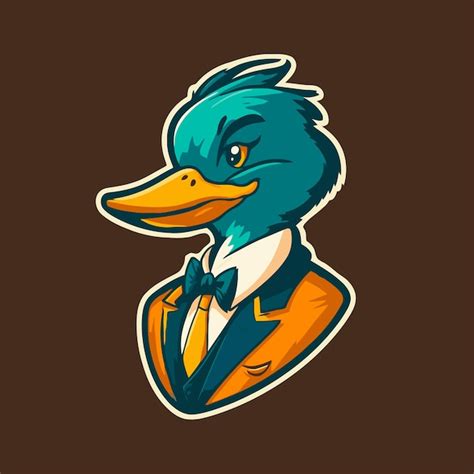 Premium Vector Cool Duck Or Goose Character Logo Mascot Icon For