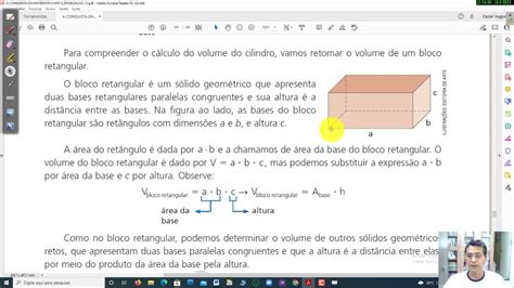 Matem Tica Aula Ano A Volume De S Lidos