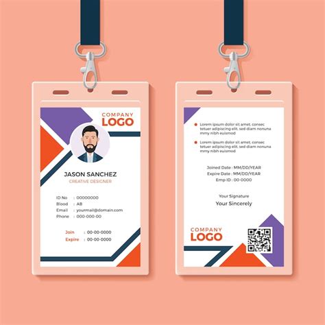 Plantilla De Tarjeta De Identificación Vector Premium