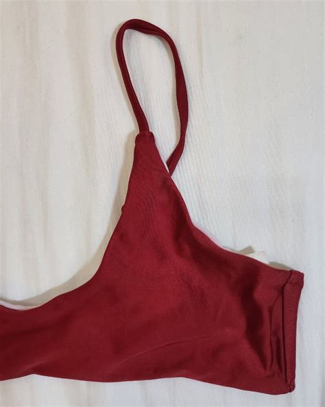 Plain Red Small Bikini Top Women S Fashion Swimwear Bikinis Swimsuits On Carousell