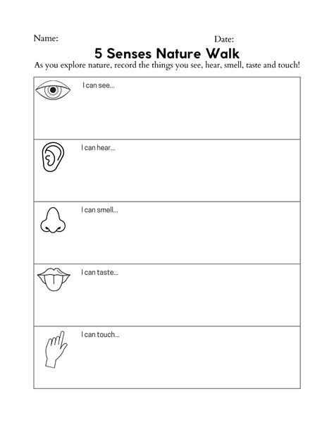 Nature Walk Observation Sheet