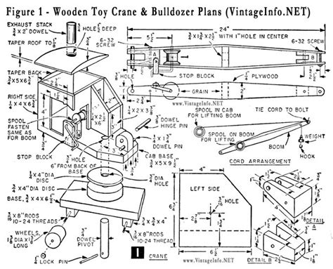 Wooden toy crane and bulldozer plans – Artofit