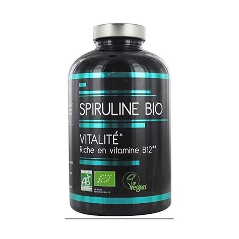 Spiruline Bio 500 Comprimés Vegan Bio Nutrivie Fabriqué En