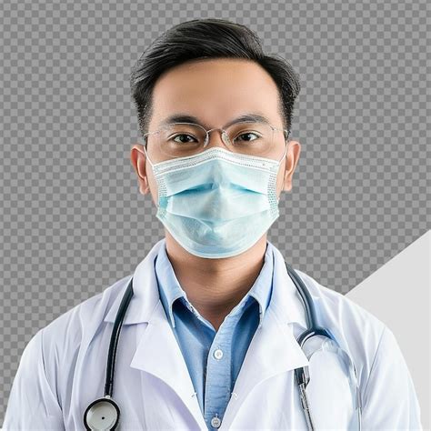 Premium Psd Doctor Wear Face Mask Png Isolated On Transparent Background