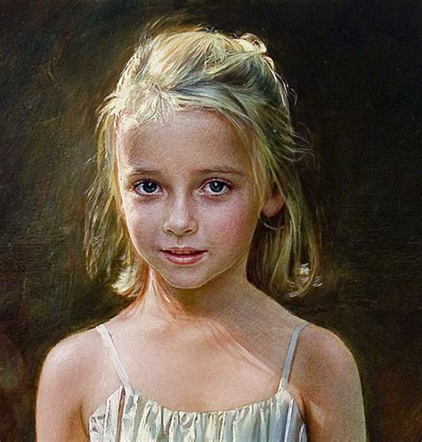 Little Girl Portrait, Painting by Robert Schoeller