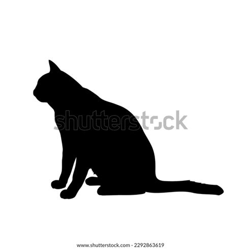 Cat Silhouette Sitting Side View Vector Stock Vector (Royalty Free ...