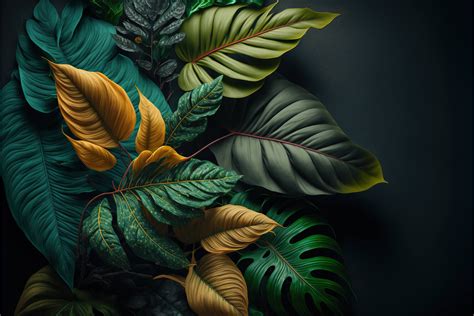 Tropical Leaves Background Wallpaper