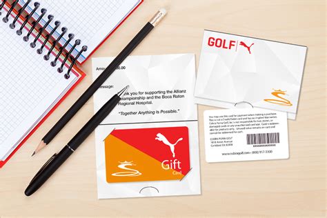 Cobra Puma Golf Gift Cards with Custom Backer