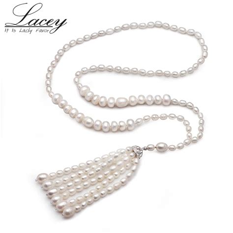 Buy Real Pearl Tassel Necklace For Women Freshwater Pearl Long Necklace Wedding