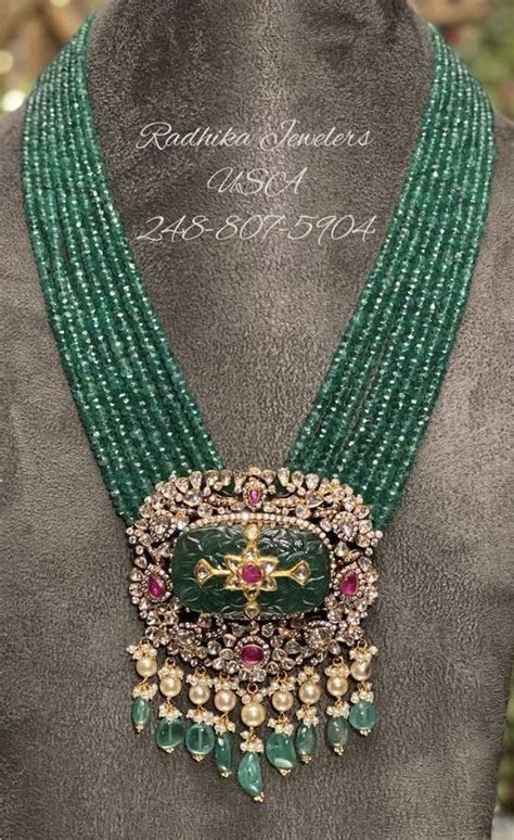 Pin By Swetha Kamineni On Emeralds Antique Bridal Jewelry Beaded