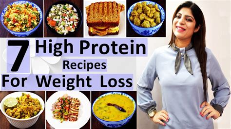 7 High Protein Recipes For Weight Loss For A Week In Hindi Pure Vegetarian Youtube