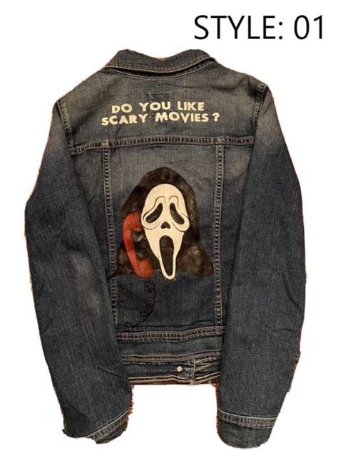 Scream Ghostface Denim Jacket Texas Jackets