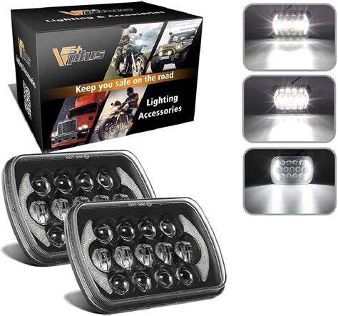 Buy Partsam 5x7 LED Headlights 7x6 Sealed Beam Angel Eyes DRL HiLo