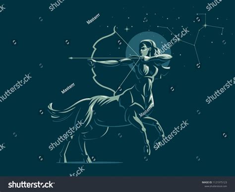 Signo del zodiaco Sagittarius La constelación vector de stock libre