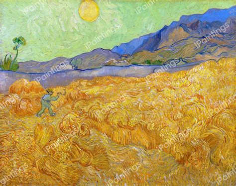 Wheatfield with a Reaper Painting by Vincent Van Gogh Reproduction ...