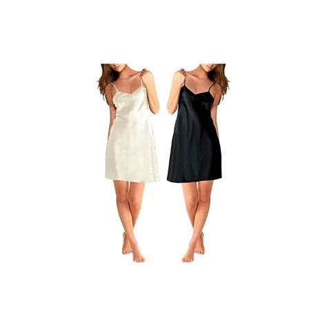 Mecedora Bipack Sottovesti Raso Misto Seta Lingerie Sottovesti Bianco Nera Xs Stileo It