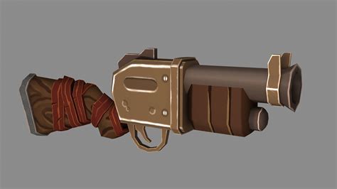 3D Model VR AR Ready Low Poly Gun Game CGTrader