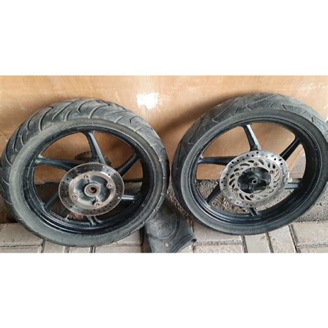 Jual Velg Promo Set Depan Belakang New Megapro Monoshock Original Sub