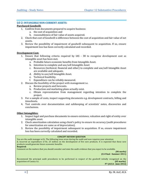 Substantive Procedures AUDITING STUDY NOTES PDF