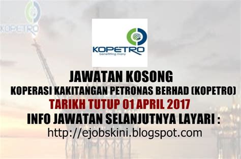 Jawatan Kosong Koperasi Kakitangan Petronas Berhad Kopetro April