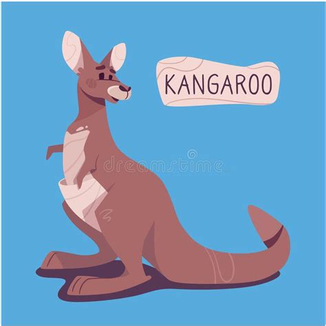 Canguro Australiano In Stile Cartone Animato Illustrazione Vettoriale