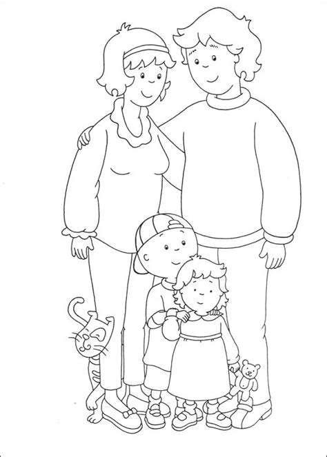 Caillou Family Coloring Pages