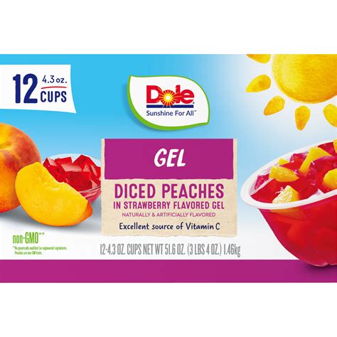 Peaches In Strawberry Flavored Gel 516oz Dole® Sunshine