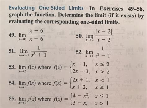 Solved Evaluating One Sided Limits In Exercises 49 56 Graph